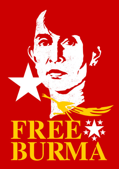 Free Burma! Free Daw Aung San Suu Kyi! フリービルマ！フリーアウンサンスーチー！