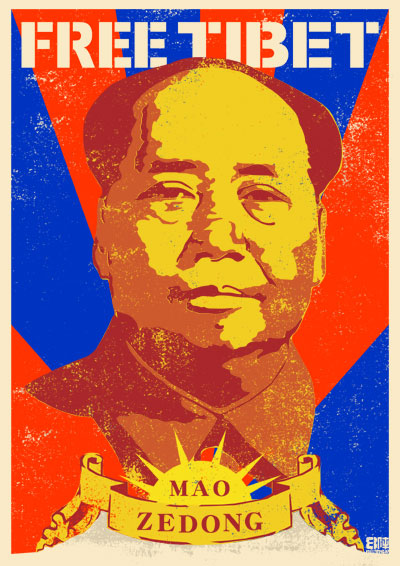 FREE TIBET MAO ZEDONG フリーチベット毛沢東